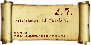 Leichtman Tóbiás névjegykártya